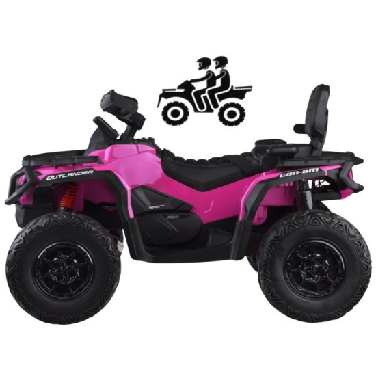 JOKO Elektrická Štvorkolka CAN-AM OUTLANDER 4x200W 24V, Dvojmiestne Kožené sedadlo, Nosnosť 50kg, LCD panel, FM rádio, Penové ko