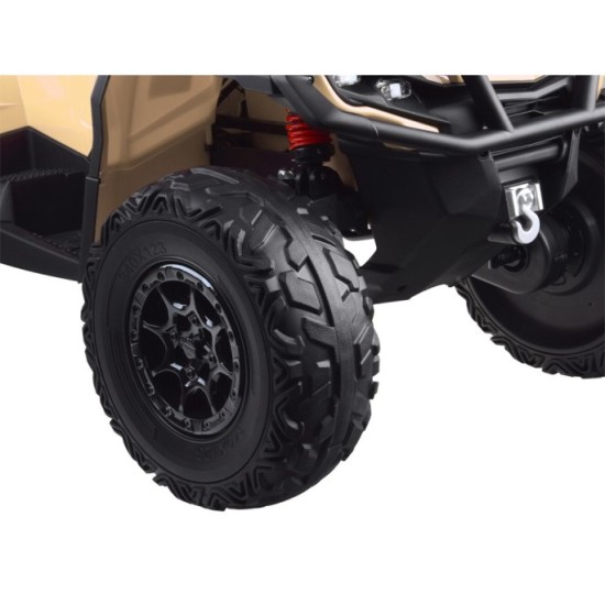 JOKO Elektrická Štvorkolka CAN-AM OUTLANDER 4x200W 24V, Dvojmiestne Kožené sedadlo, Nosnosť 50kg, LCD panel, FM rádio, Penové ko