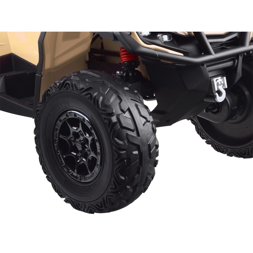JOKO Elektrická Štvorkolka CAN-AM OUTLANDER 4x200W 24V, Dvojmiestne Kožené sedadlo, Nosnosť 50kg, LCD panel, FM rádio, Penové ko
