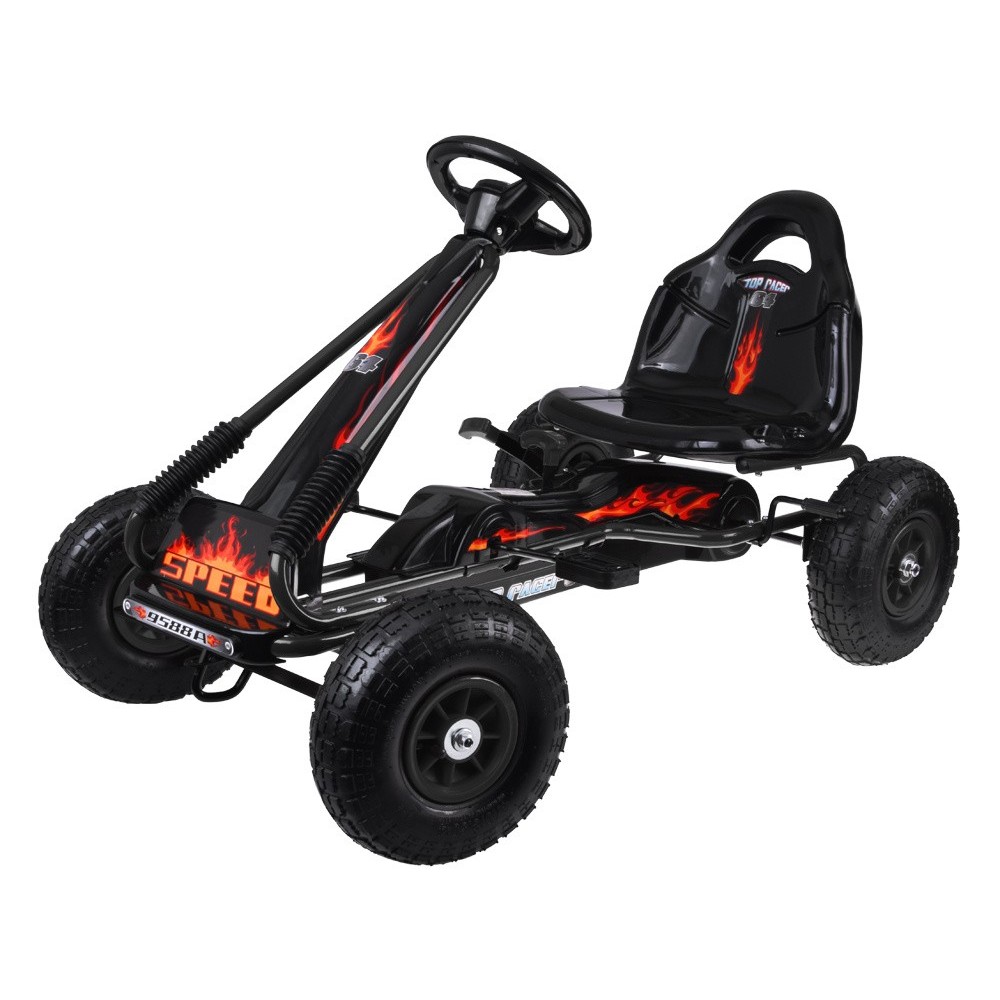 JOKO Šľapacia Motokára Speed, nafukovacie kolesá, jazda dopredu aj dozadu, Voľnobeh, čierna
