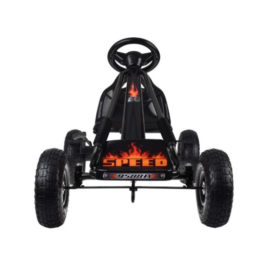 JOKO Šľapacia Motokára Speed, nafukovacie kolesá, jazda dopredu aj dozadu, Voľnobeh, čierna