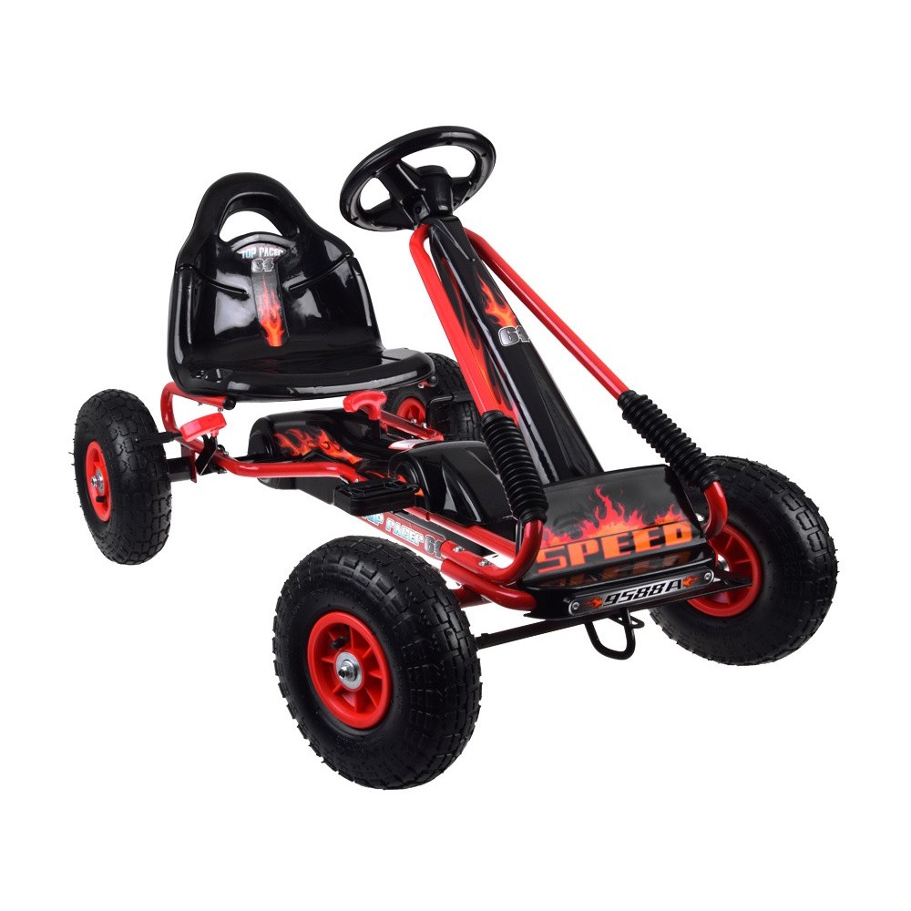 JOKO Šľapacia Motokára Speed, nafukovacie kolesá, jazda dopredu aj dozadu, Voľnobeh, červená