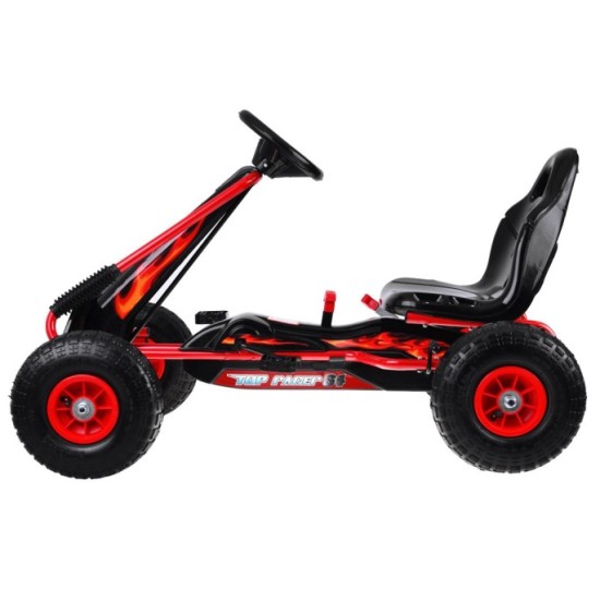 JOKO Šľapacia Motokára Speed, nafukovacie kolesá, jazda dopredu aj dozadu, Voľnobeh, červená