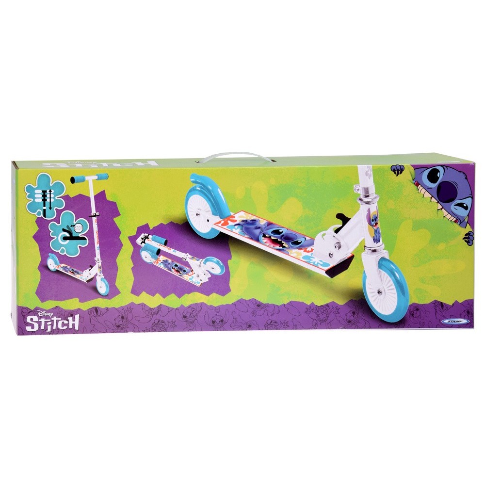 Stamp Detská Skladacia Kolobežka Stich Disney, 2 kolesová, nosnosť 50kg, biela