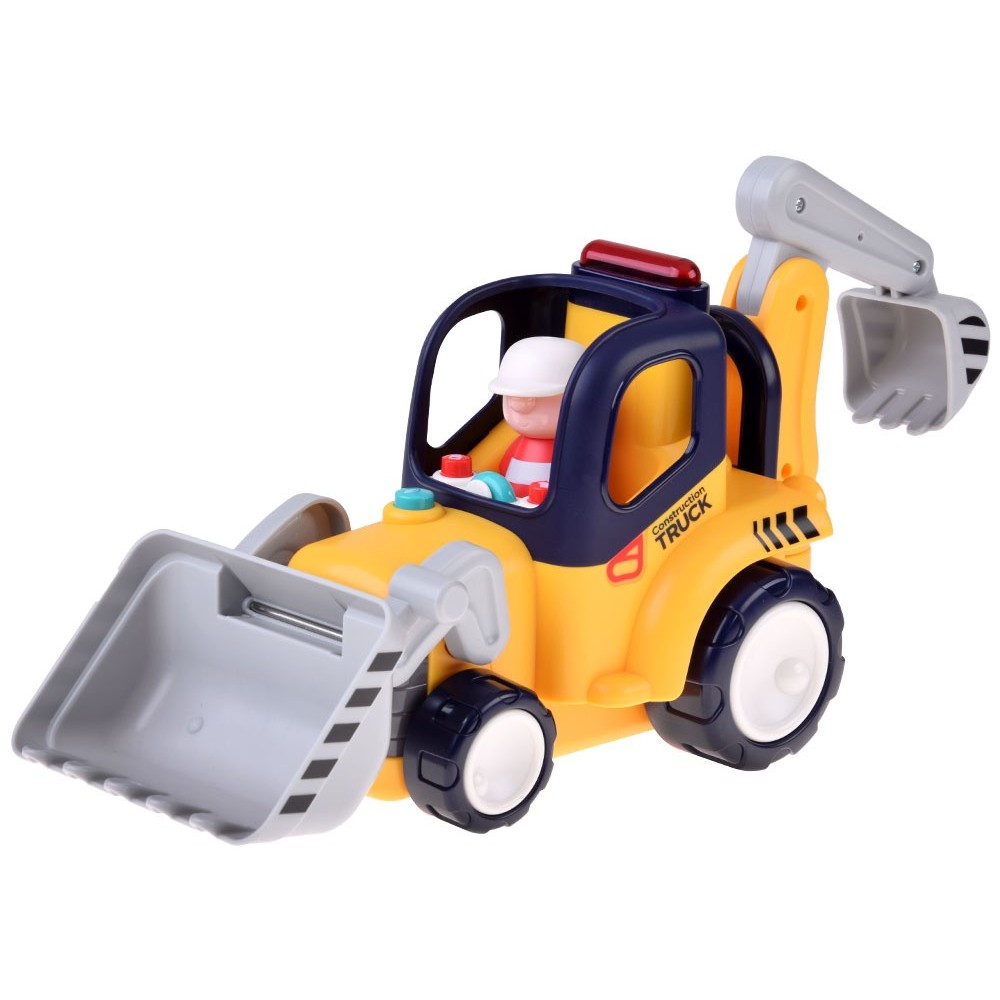Hola Toys RC Bager, buldozér 30cm na diaľkové ovládanie pre najmenších 2v1 so svetlom a zvukom