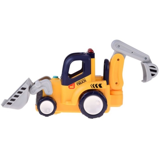 Hola Toys RC Bager, buldozér 30cm na diaľkové ovládanie pre najmenších 2v1 so svetlom a zvukom
