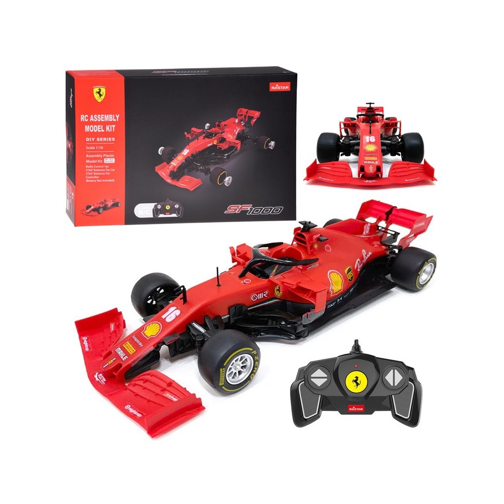RASTAR RC Konštrukčné Autíčko Formula Ferrari SF1000 Building kit na diaľkové ovládanie 1:16, červená