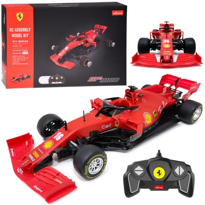 RASTAR RC Konštrukčné Autíčko Formula Ferrari SF1000 Building kit na diaľkové ovládanie 1:16, červená