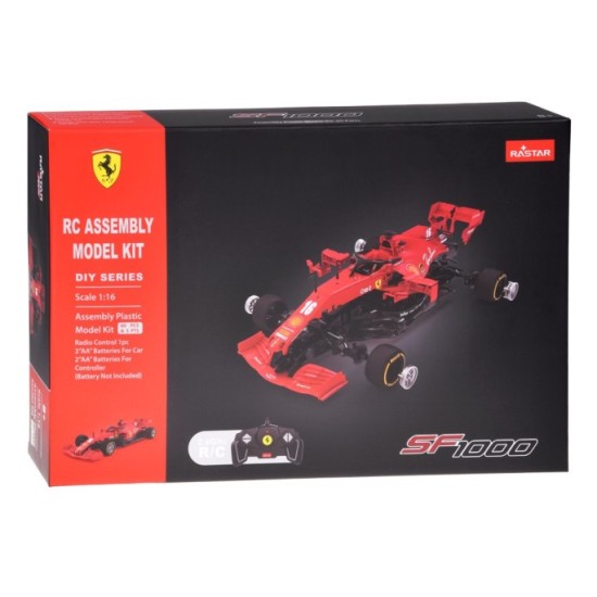 RASTAR RC Konštrukčné Autíčko Formula Ferrari SF1000 Building kit na diaľkové ovládanie 1:16, červená