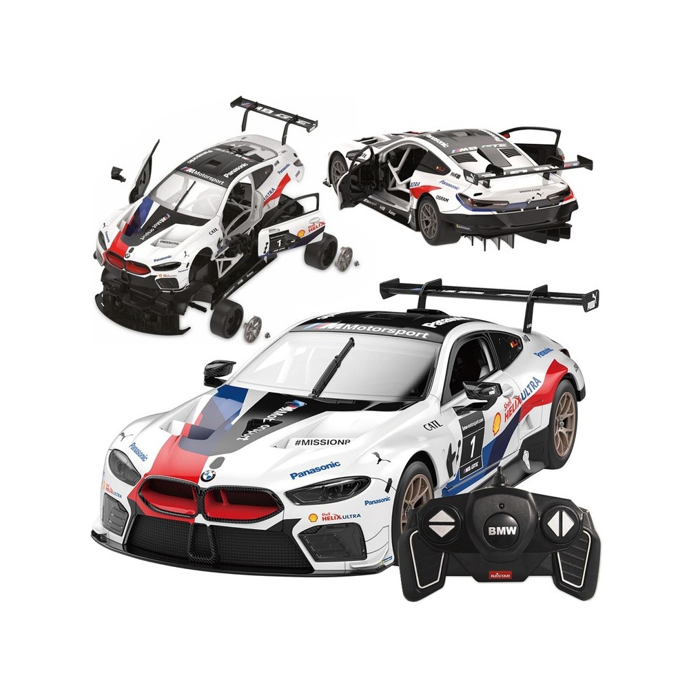 RASTAR RC Konštrukčné Autíčko BMW M8 GTE 1:18 Building Kit na diaľkové ovládanie, biele