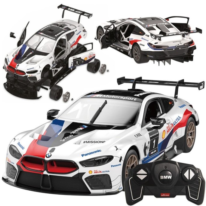 RASTAR RC Konštrukčné Autíčko BMW M8 GTE 1:18 Building Kit na diaľkové ovládanie, biele