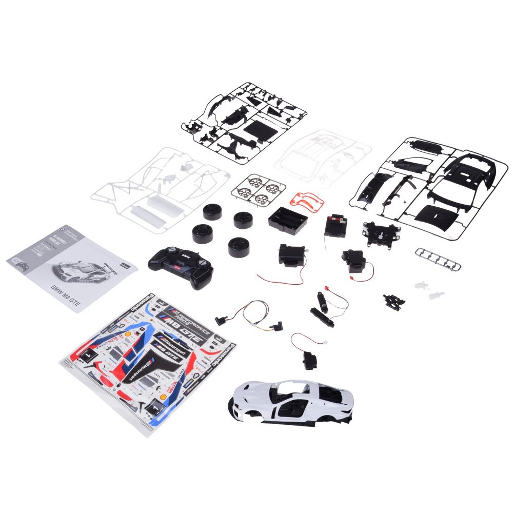 RASTAR RC Konštrukčné Autíčko BMW M8 GTE 1:18 Building Kit na diaľkové ovládanie, biele