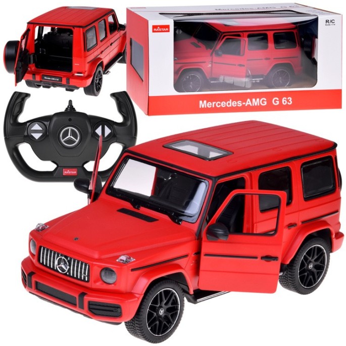 Rastar RC Auto Mercedes Benz G63 1:14 na diaľkové ovládanie + LED svetlá, červené