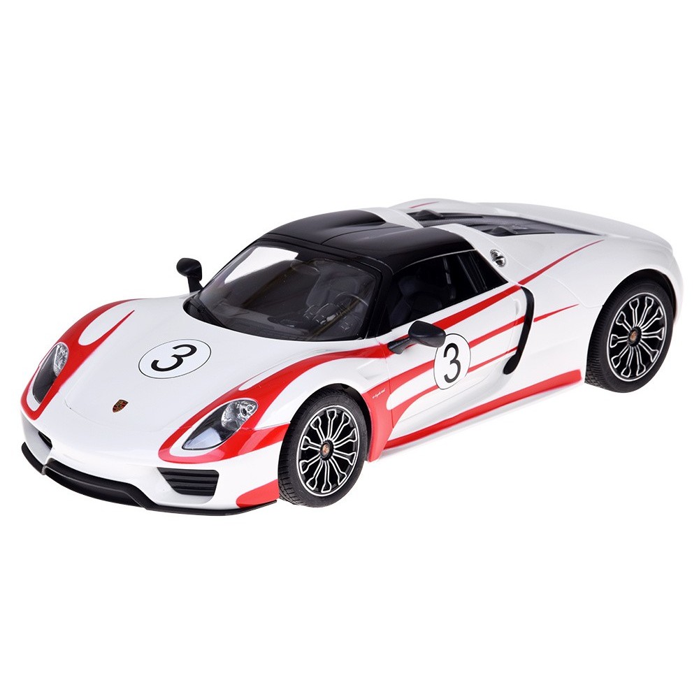 Rastar RC Auto Porsche 918 Spyder diaľkové ovládanie s LED svetlom 1:14, biele