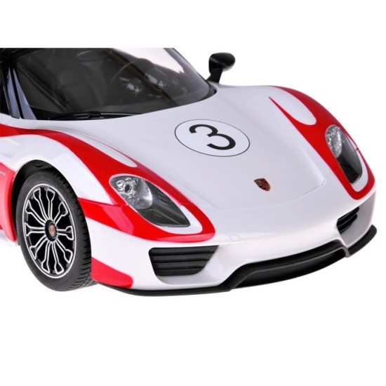 Rastar RC Auto Porsche 918 Spyder diaľkové ovládanie s LED svetlom 1:14, biele