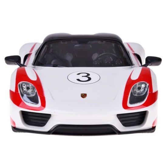 Rastar RC Auto Porsche 918 Spyder diaľkové ovládanie s LED svetlom 1:14, biele