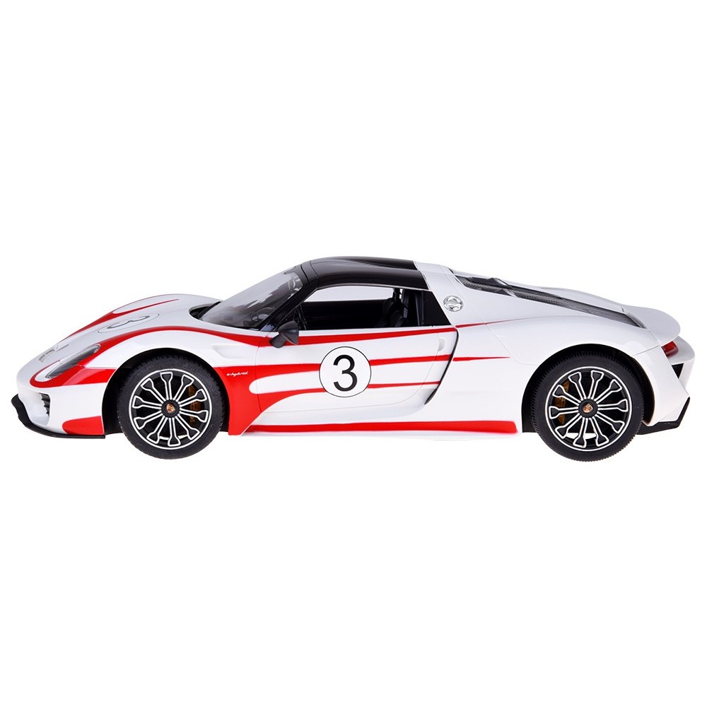 Rastar RC Auto Porsche 918 Spyder diaľkové ovládanie s LED svetlom 1:14, biele