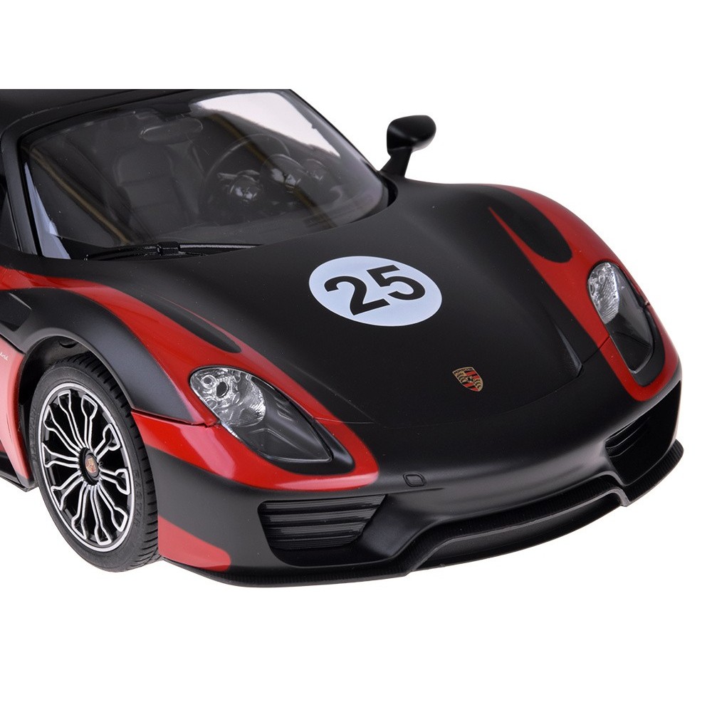 Rastar RC Auto Porsche 918 Spyder diaľkové ovládanie s LED svetlom 1:14, čierne