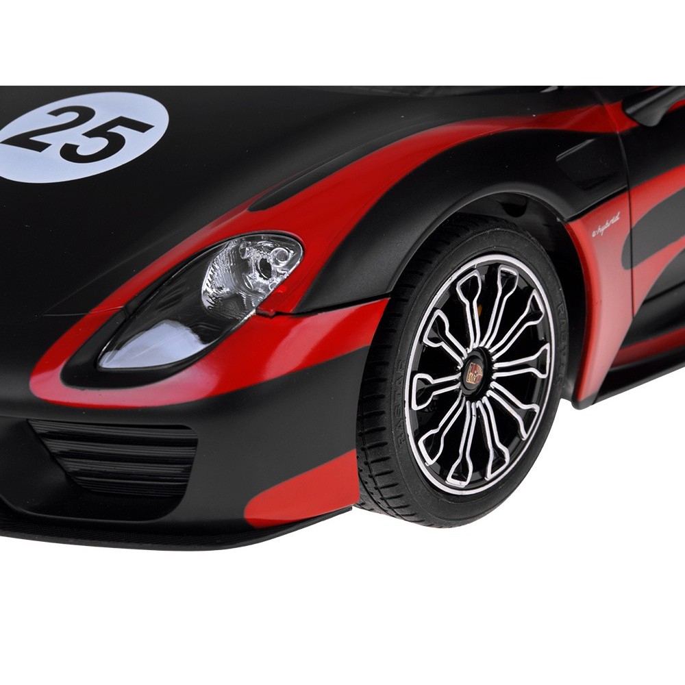 Rastar RC Auto Porsche 918 Spyder diaľkové ovládanie s LED svetlom 1:14, čierne