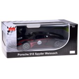 Rastar RC Auto Porsche 918 Spyder diaľkové ovládanie s LED svetlom 1:14, čierne