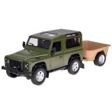 Rastar RC Auto Land Rover Defender s vlečkou na diaľkové ovládanie + LED svetlo, zelené