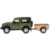 Rastar RC Auto Land Rover Defender s vlečkou na diaľkové ovládanie + LED svetlo, zelené