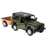 Rastar RC Auto Land Rover Defender s vlečkou na diaľkové ovládanie + LED svetlo, zelené