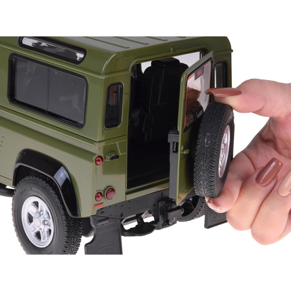 Rastar RC Auto Land Rover Defender s vlečkou na diaľkové ovládanie + LED svetlo, zelené