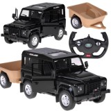 Rastar RC Auto Land Rover Defender s vlečkou na diaľkové ovládanie + LED svetlo, čierne