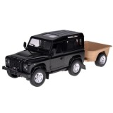 Rastar RC Auto Land Rover Defender s vlečkou na diaľkové ovládanie + LED svetlo, čierne