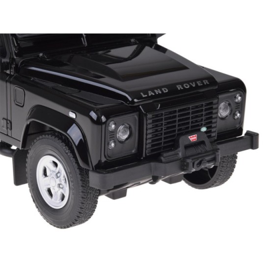 Rastar RC Auto Land Rover Defender s vlečkou na diaľkové ovládanie + LED svetlo, čierne