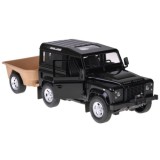 Rastar RC Auto Land Rover Defender s vlečkou na diaľkové ovládanie + LED svetlo, čierne