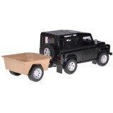 Rastar RC Auto Land Rover Defender s vlečkou na diaľkové ovládanie + LED svetlo, čierne