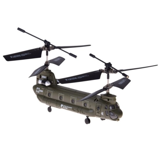 Syma RC Vojenský transportný RC vrtuľník Chinook S026H s GYROSKOPOM na diaľkové ovládanie, zelený
