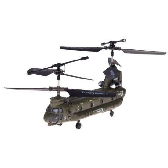 Syma RC Vojenský transportný RC vrtuľník Chinook S026H s GYROSKOPOM na diaľkové ovládanie, zelený