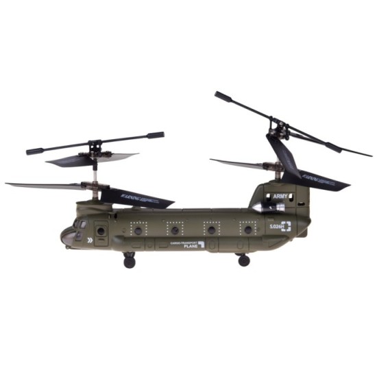 Syma RC Vojenský transportný RC vrtuľník Chinook S026H s GYROSKOPOM na diaľkové ovládanie, zelený