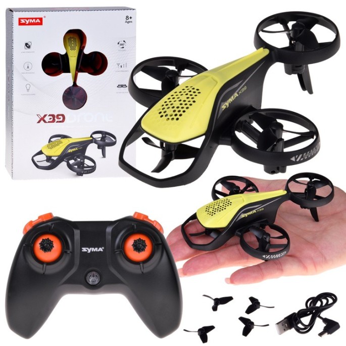 SYMA Mini Dron X39 s LED svetlom a akrobatickými kúskami na diaľkové ovládanie, zelený 