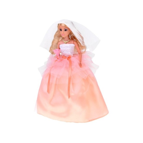 Anlily Bábika Nevesta v svadobných šatách s kyticou a závojom Wedding Collection