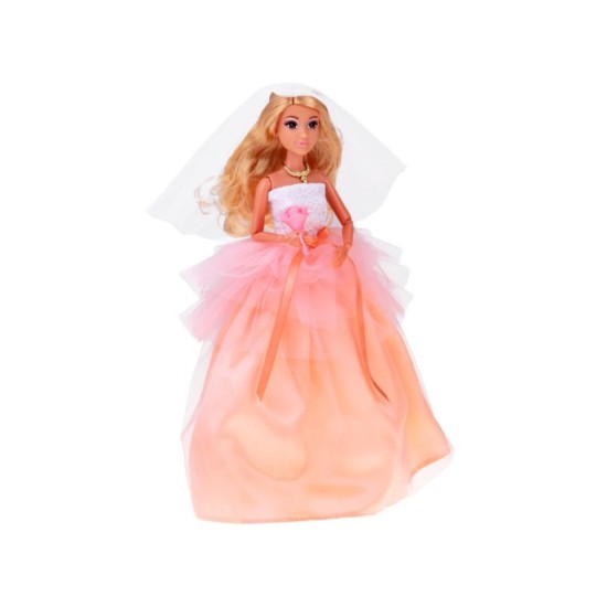 Anlily Bábika Nevesta v svadobných šatách s kyticou a závojom Wedding Collection
