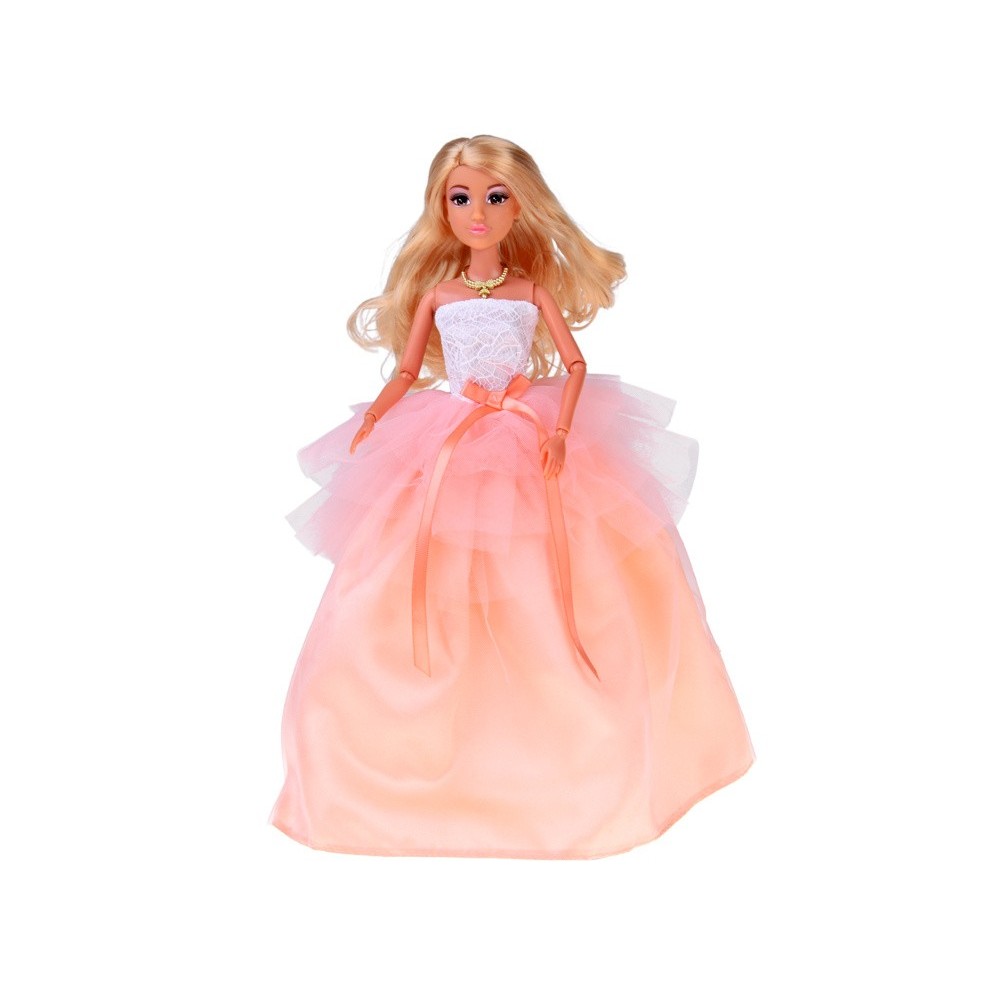 Anlily Bábika Nevesta v svadobných šatách s kyticou a závojom Wedding Collection