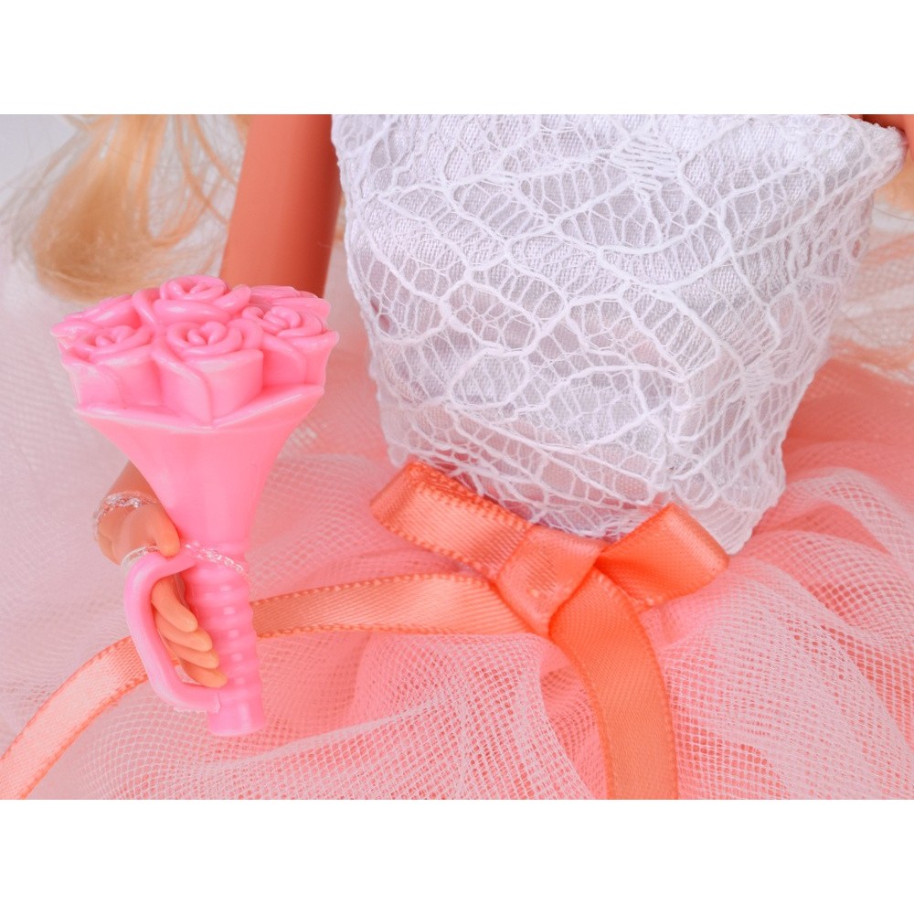 Anlily Bábika Nevesta v svadobných šatách s kyticou a závojom Wedding Collection