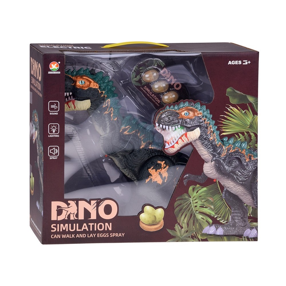 JOKO Veľký Interaktívny Dinosaurus Tyrannosaurus Rex , chodí, s Dymovým efektom, so zvukom a svetlom na batérie, dĺžka 50cm + Ot