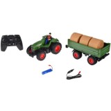 JOKO RC Traktor s vlečkou a senom na diaľkové ovládanie + USB nabíjačka, zelený
