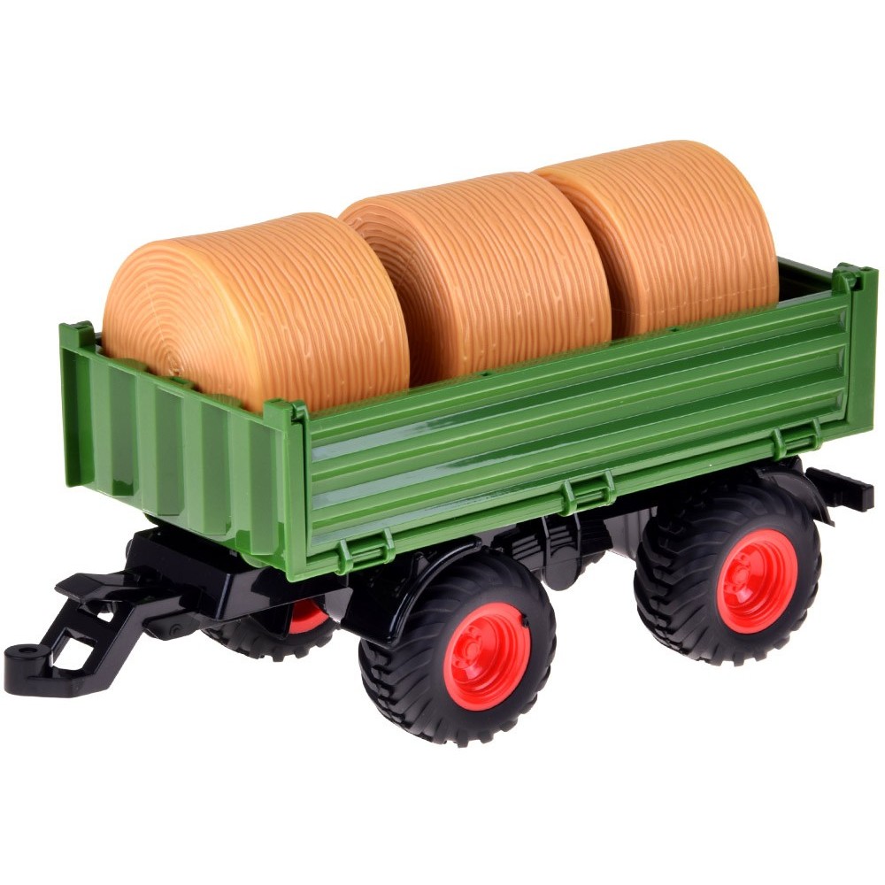 JOKO RC Traktor s vlečkou a senom na diaľkové ovládanie + USB nabíjačka, zelený