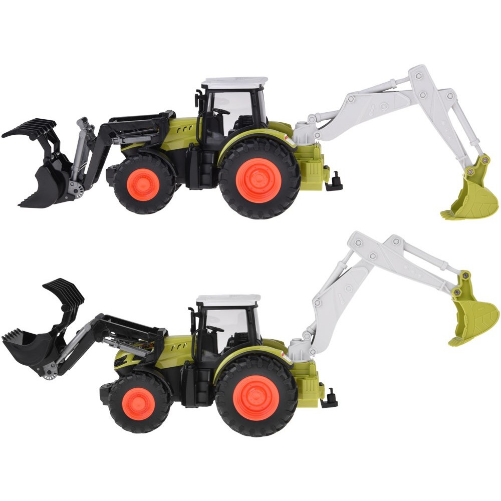 JOKO RC Traktor s bagrom a nakladačom na diaľkové ovládanie + LED svetlo