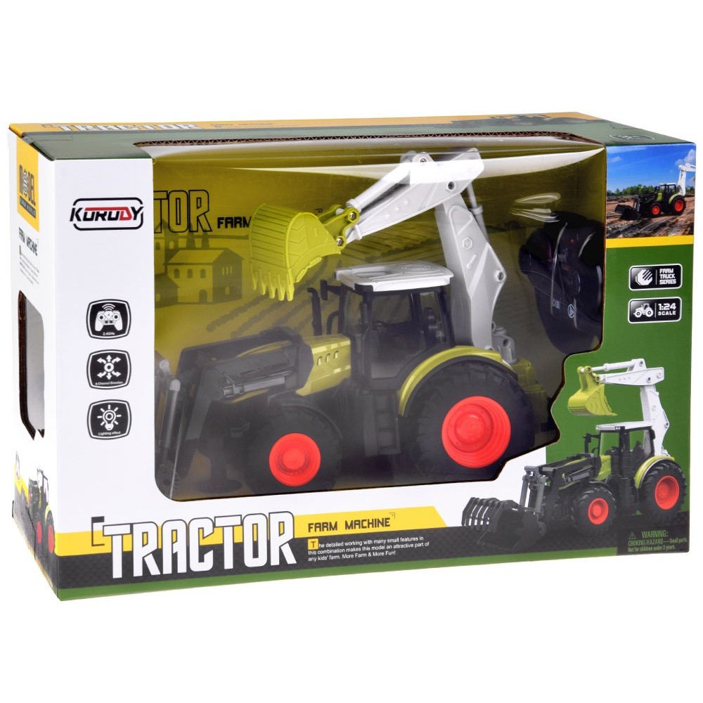 JOKO RC Traktor s bagrom a nakladačom na diaľkové ovládanie + LED svetlo