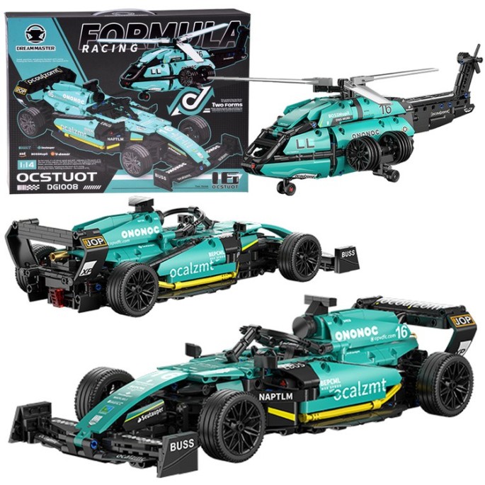 JOKO Technická stavebnica Formula F1 a Vrtulník 2v1 736ks