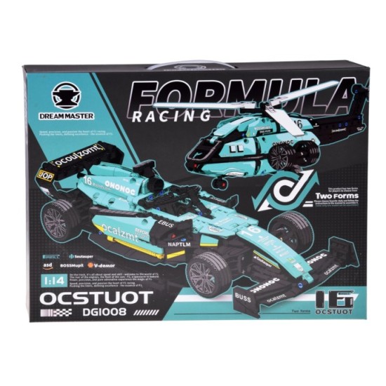 JOKO Technická stavebnica Formula F1 a Vrtulník 2v1 736ks