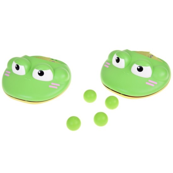 JOKO Športová hra Chyť loptu do Lapača - papule žabky + 4 loptičky, zelená