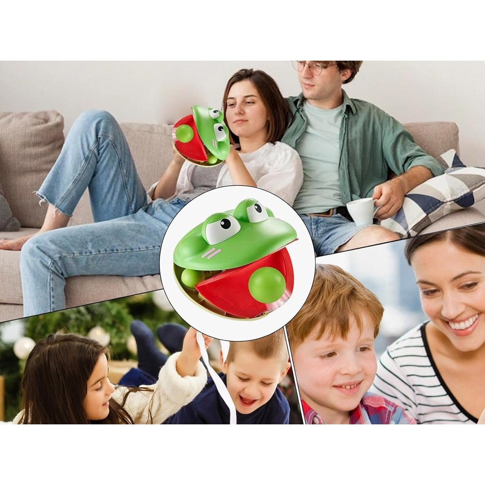 JOKO Športová hra Chyť loptu do Lapača - papule žabky + 4 loptičky, zelená